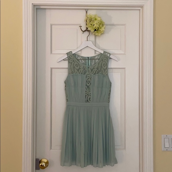 Mint Green BCBGeneration Pleated Party Dress - Picture 2 of 5